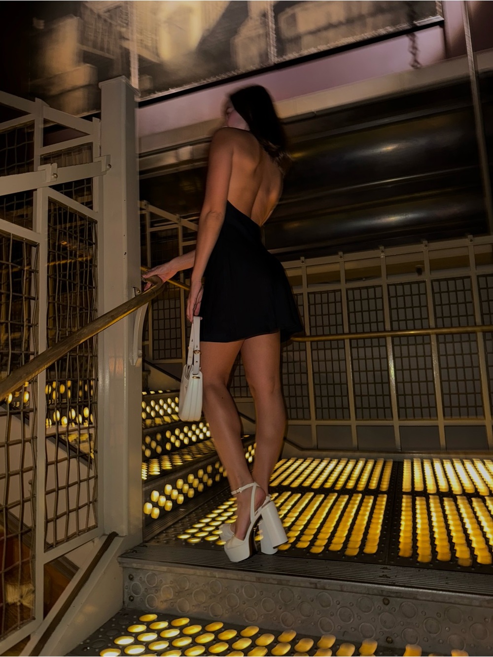 Babaton Black Backless Mini Dress